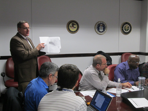 NTIA’s Edward Drocella meets with participants at the most recent spectrum training session