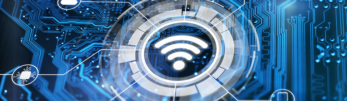 Hotspot antenna sign with a Wifi icon.