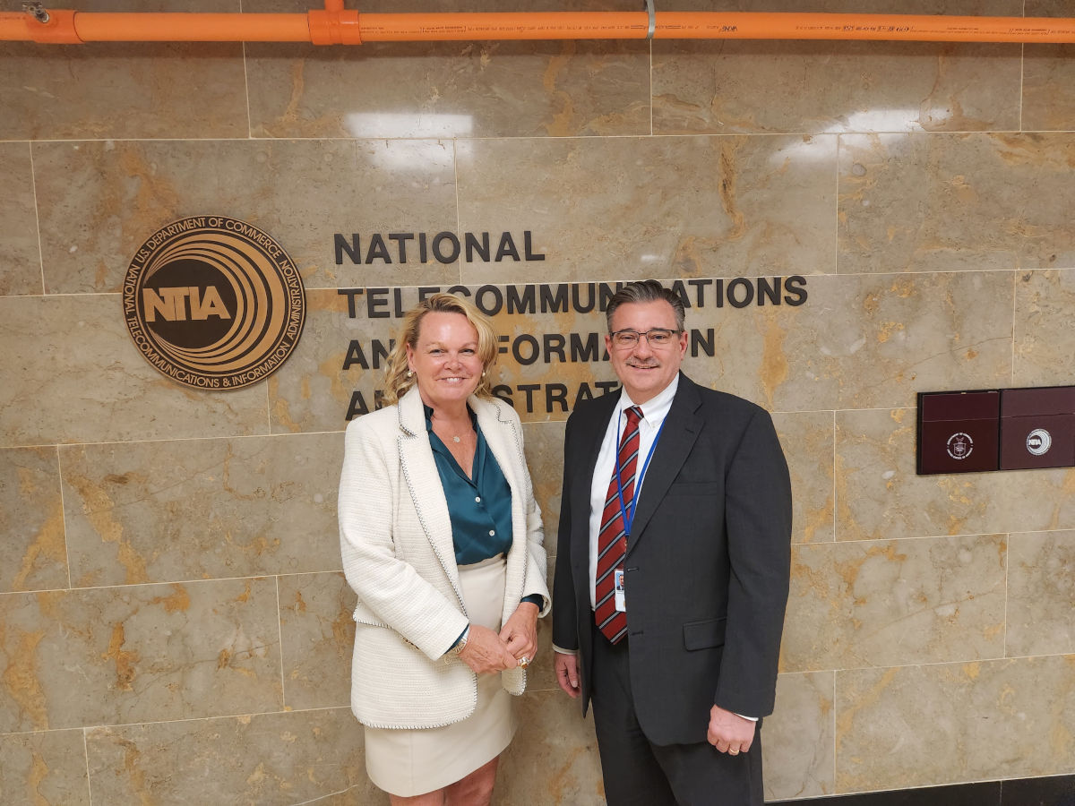 Deputy Assistant-Secretary April McClain-Delaney  meeting with Rich Carrizzo the new board chair for the First Responder Network Authority (FirstNet Authority)