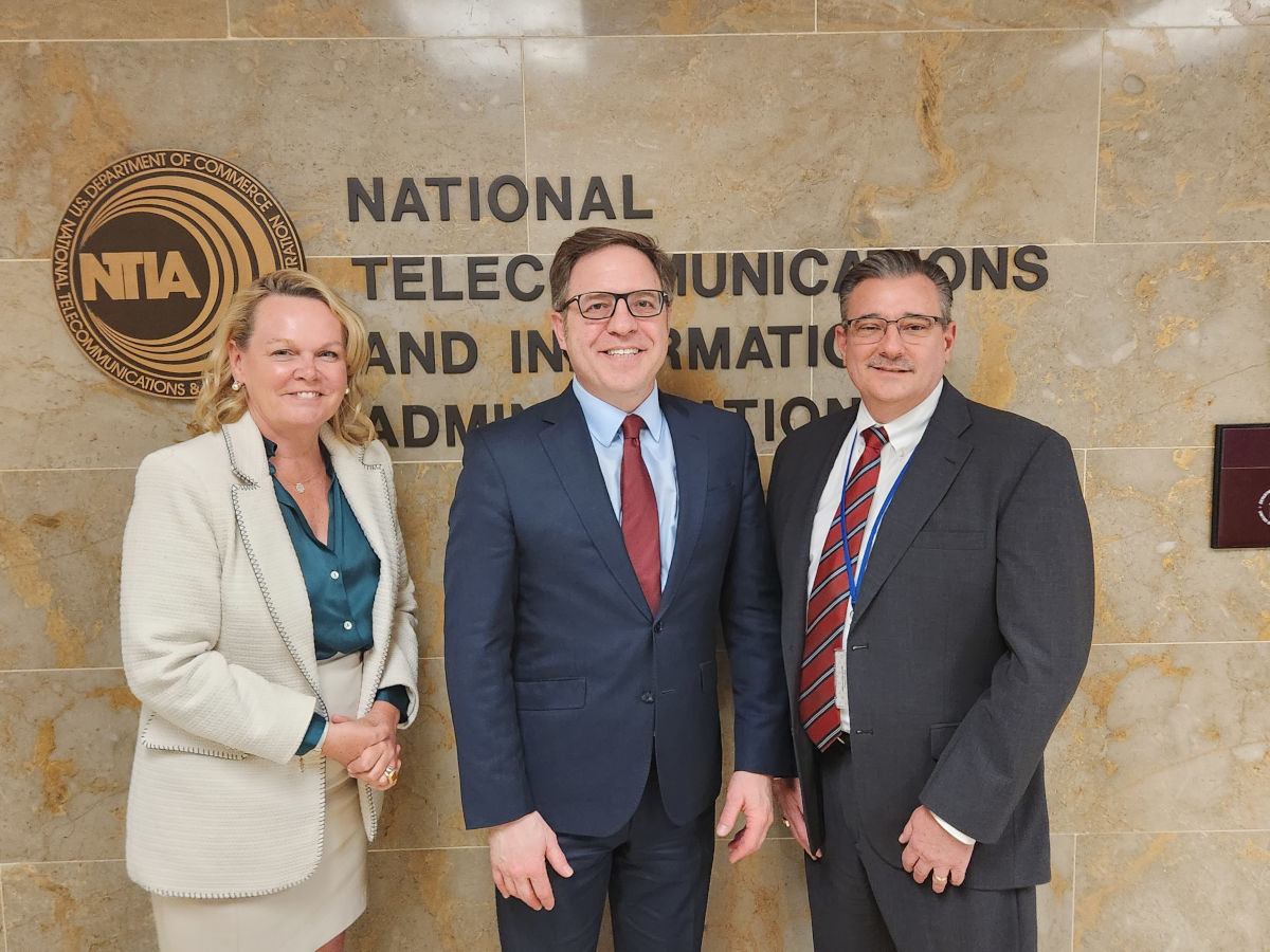 Assistant Secretary Alan Davidson and Deputy Assistant-Secretary April McClain-Delaney  meeting with Rich Carrizzo the new board chair for the First Responder Network Authority (FirstNet Authority)